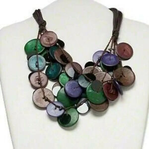 Handmade Tropical Coconut Palm Tree Multi-Strand Necklace